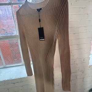 Rails Ribbed Knit Dress in Beige